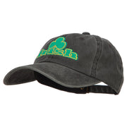 Irish and Shamrock Outline Embroidered Washed Cotton Cap