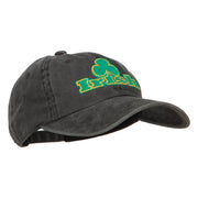 Irish and Shamrock Outline Embroidered Washed Cotton Cap