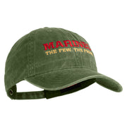 Marines The Few The Proud Embroidered Washed Solid Pigment Dyed Cotton Twill Brass Buckle Cap - Olive OSFM