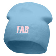 FAB Embroidered 8 Inch Short Beanie - Lt-Blue OSFM