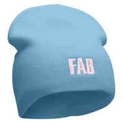 FAB Embroidered 8 Inch Short Beanie - Lt-Blue OSFM