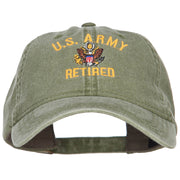 US Army Retired Military Embroidered Washed Cap