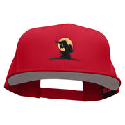 The Perfect Shot Embroidered Superior Cotton Twill Flat Bill Snapback Prostyle Cap - Red OSFM