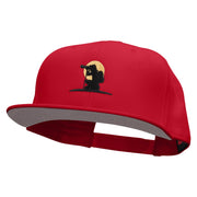 The Perfect Shot Embroidered Superior Cotton Twill Flat Bill Snapback Prostyle Cap - Red OSFM