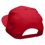 The Perfect Shot Embroidered Superior Cotton Twill Flat Bill Snapback Prostyle Cap - Red OSFM