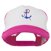 Anchor with Chain Embroidered Foam Mesh Back Cap