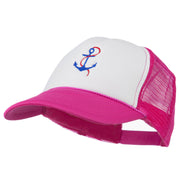 Anchor with Chain Embroidered Foam Mesh Back Cap