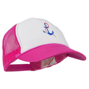 Anchor with Chain Embroidered Foam Mesh Back Cap