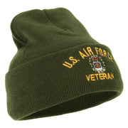 US Air Force Veteran Military Embroidered Long Beanie