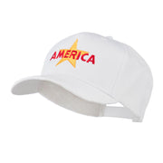 Wording of America with Star Embroidered Cap