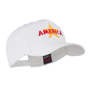 Wording of America with Star Embroidered Cap