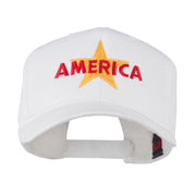 Wording of America with Star Embroidered Cap