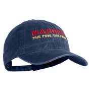 Marines The Few The Proud Embroidered Washed Solid Pigment Dyed Cotton Twill Brass Buckle Cap - Navy OSFM