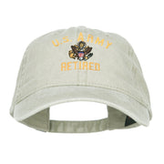 US Army Retired Military Embroidered Washed Cap