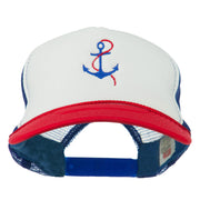 Anchor with Chain Embroidered Foam Mesh Back Cap