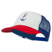 Anchor with Chain Embroidered Foam Mesh Back Cap