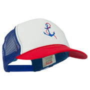 Anchor with Chain Embroidered Foam Mesh Back Cap