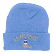 US Air Force Veteran Military Embroidered Long Beanie