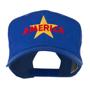 Wording of America with Star Embroidered Cap