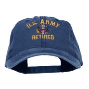 US Army Retired Military Embroidered Washed Cap