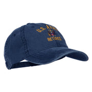 US Army Retired Military Embroidered Washed Cap