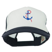 Anchor with Chain Embroidered Foam Mesh Back Cap