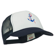 Anchor with Chain Embroidered Foam Mesh Back Cap