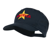 Wording of America with Star Embroidered Cap