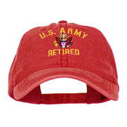 US Army Retired Military Embroidered Washed Cap