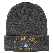 US Air Force Veteran Military Embroidered Long Beanie