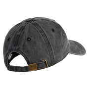 Lady Red Hat Iron on Patched Unstructured Pigment Dyed Cotton Cap - Black OSFM