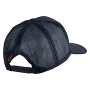 Veteran US Air Force Patched Solid Cotton Twill Mesh Cap - Navy OSFM
