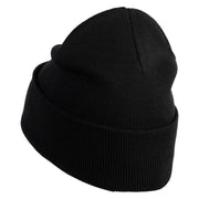 50's Pink Poodle Iron on Patched 12 Inch Long Knitted Beanie - Black OSFM