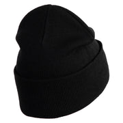 50's Pink Poodle Iron on Patched 12 Inch Long Knitted Beanie - Black OSFM