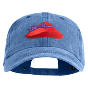 Lady Red Hat Iron on Patched Unstructured Pigment Dyed Cotton Cap - Blue OSFM