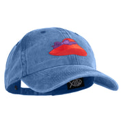 Lady Red Hat Iron on Patched Unstructured Pigment Dyed Cotton Cap - Blue OSFM