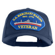 U.S. Merchant Marine EST 1775 Veteran Blue Patched Solid Cotton Twill Mesh Prostyle Cap - Navy OSFM