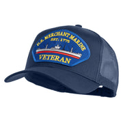 U.S. Merchant Marine EST 1775 Veteran Blue Patched Solid Cotton Twill Mesh Prostyle Cap - Navy OSFM