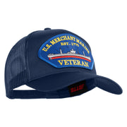 U.S. Merchant Marine EST 1775 Veteran Blue Patched Solid Cotton Twill Mesh Prostyle Cap - Navy OSFM