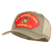 U.S. Marine Corps Semper Fi Red Patched Solid Cotton Twill Mesh Prostyle Cap - Khaki OSFM