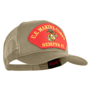 U.S. Marine Corps Semper Fi Red Patched Solid Cotton Twill Mesh Prostyle Cap - Khaki OSFM