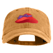Lady Red Hat Iron on Patched Unstructured Pigment Dyed Cotton Cap - Gold OSFM