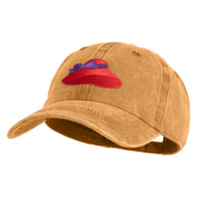 Lady Red Hat Iron on Patched Unstructured Pigment Dyed Cotton Cap - Gold OSFM