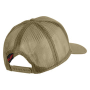 Veteran US Air Force Patched Solid Cotton Twill Mesh Cap - Khaki OSFM