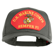 U.S. Marine Corps Semper Fi Red Patched Solid Cotton Twill Mesh Prostyle Cap - Grey OSFM