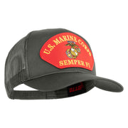 U.S. Marine Corps Semper Fi Red Patched Solid Cotton Twill Mesh Prostyle Cap - Grey OSFM