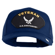 Veteran US Air Force Patched Solid Cotton Twill Mesh Cap - Royal OSFM