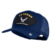 Veteran US Air Force Patched Solid Cotton Twill Mesh Cap - Royal OSFM