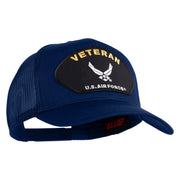 Veteran US Air Force Patched Solid Cotton Twill Mesh Cap - Royal OSFM