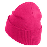 50's Pink Poodle Iron on Patched 12 Inch Long Knitted Beanie - Magenta OSFM